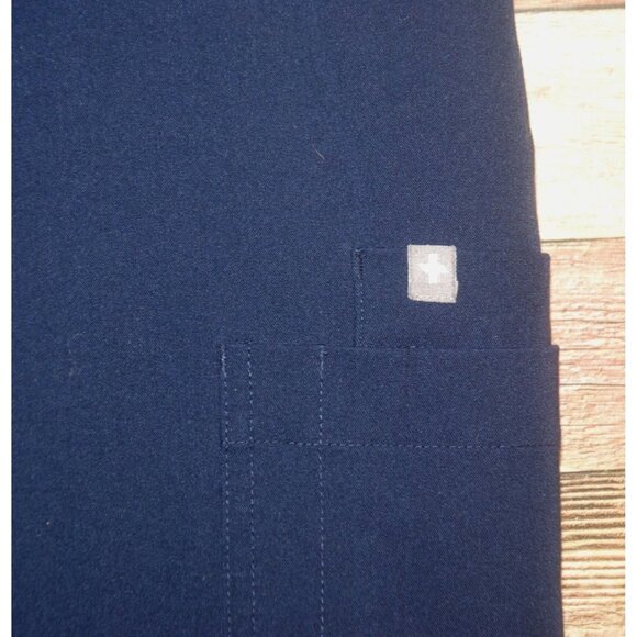 FIGS Ladies Yola Blue Skinny Scrub Pants Size L 11 Pockets Split Ankle Nursing - Picture 5 of 12